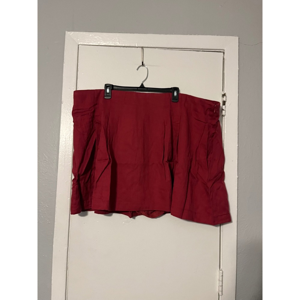 A New Day Womens Plus Size 26 Burgundy Red Lyocell Blend Mini Skort New